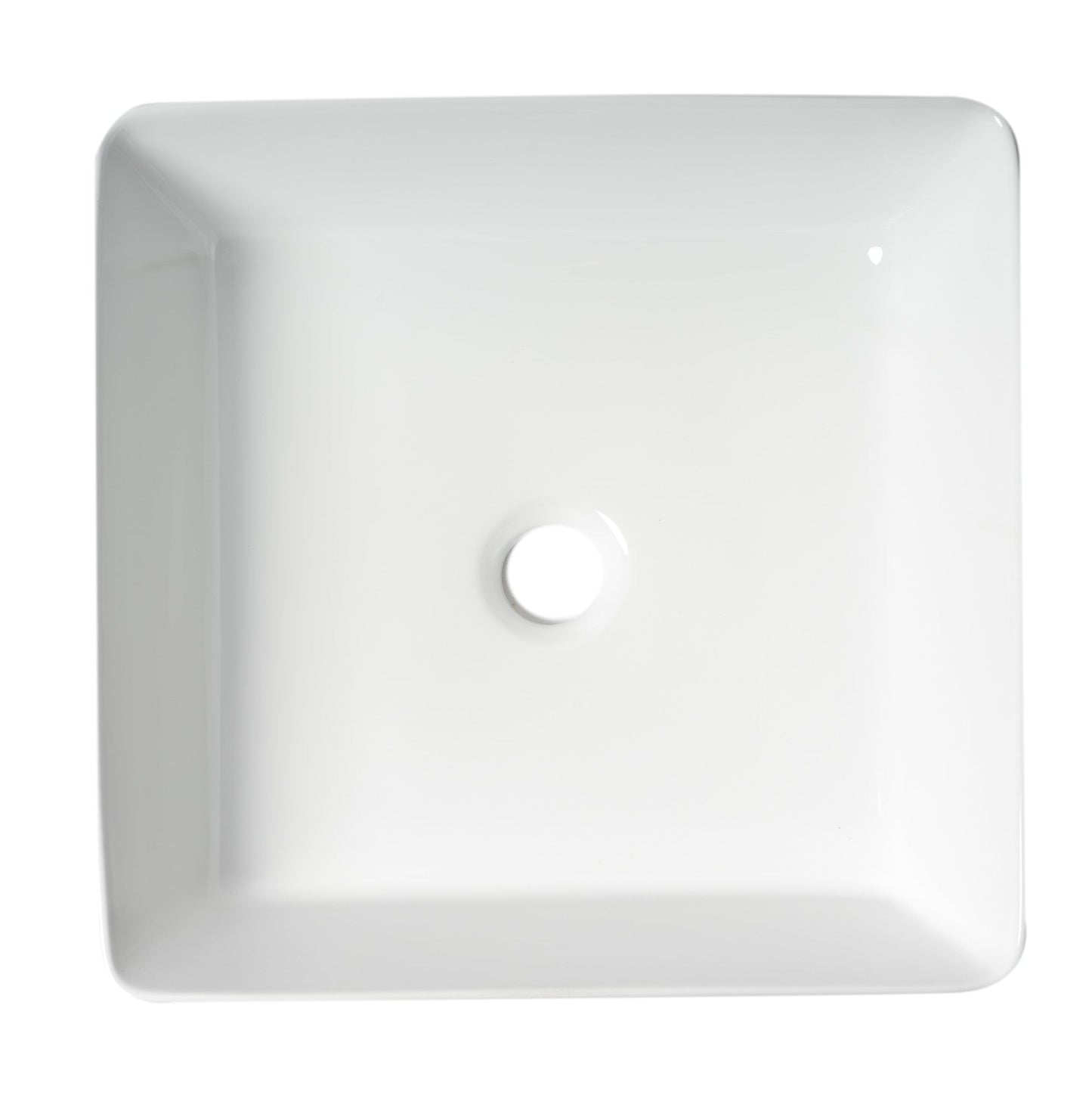 ALFI brand ABC903 16" Modern Square Above Mount Ceramic Sink