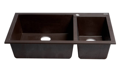 ALFI brand AB3319DI 34" Double Bowl Drop In Granite Composite Kitchen Sink