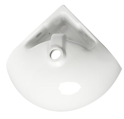 ALFI brand  ABC120 White 22" Corner Wall Mounted Ceramic Sink with Faucet Hole