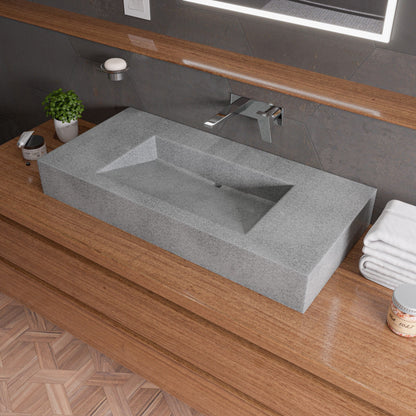 ALFI brand  ABCO40R 40" Solid Concrete Rectangular Countertop Sink