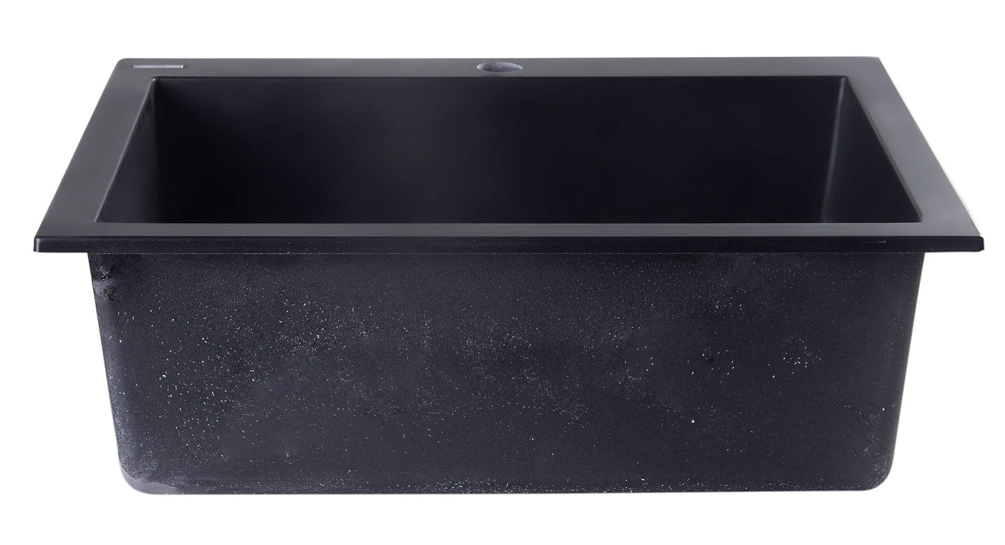 ALFI brand AB2420DI 24" Drop-In Single Bowl Granite Composite Kitchen Sink
