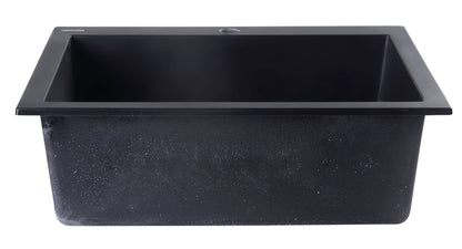 ALFI brand AB2420DI 24" Drop-In Single Bowl Granite Composite Kitchen Sink