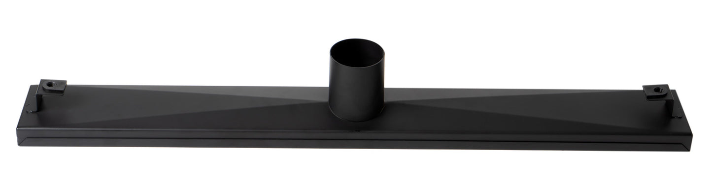 ALFI brand ABLD24C ABLD24C-BM 24" Black Matte Stainless Steel Linear Shower Drain with Groove Holes