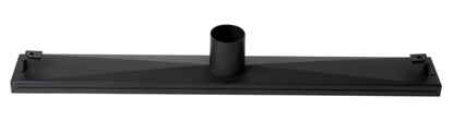 ALFI brand ABLD24C ABLD24C-BM 24" Black Matte Stainless Steel Linear Shower Drain with Groove Holes