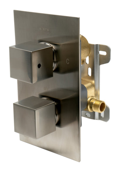 ALFI brand AB2601 Square Knob 1 Way Thermostatic Shower Mixer