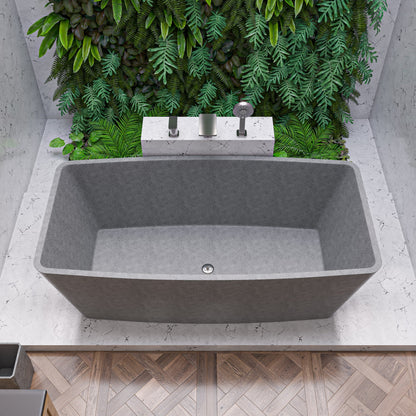 ALFI brand  ABCO71TUB 71" Solid Concrete Rectangular Freestanding Bathtub