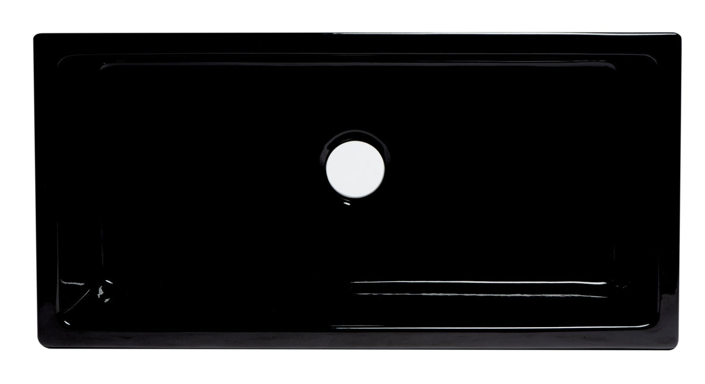 ALFI brand AB3618HS Reversible Smooth / Fluted Single Bowl Fireclay Farm Sink