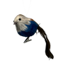 Holiday Bird Ornament - Blue With Brown