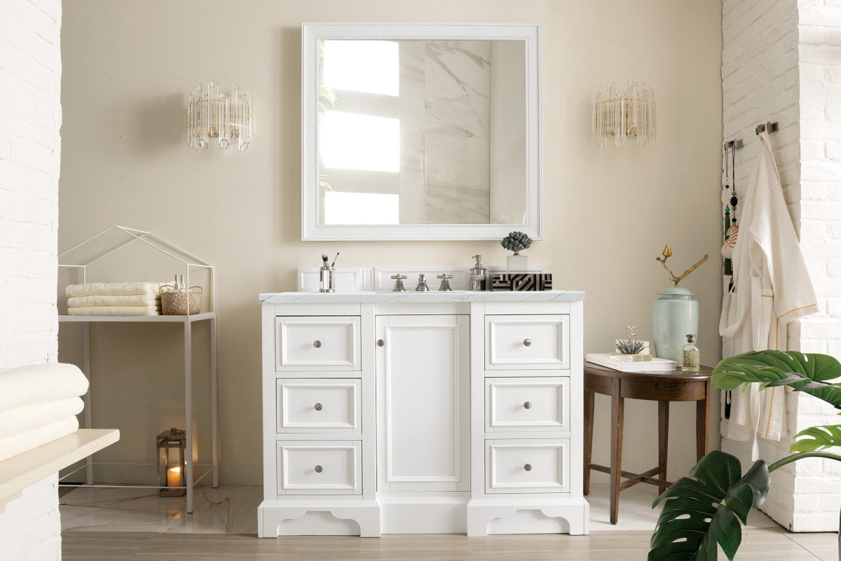 De Soto 48" Single Vanity Cabinet, Bright White