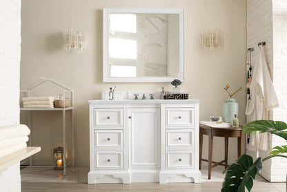 De Soto 48" Single Vanity Cabinet, Bright White