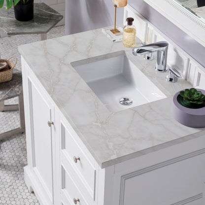 De Soto 36" Single Vanity Cabinet, Bright White