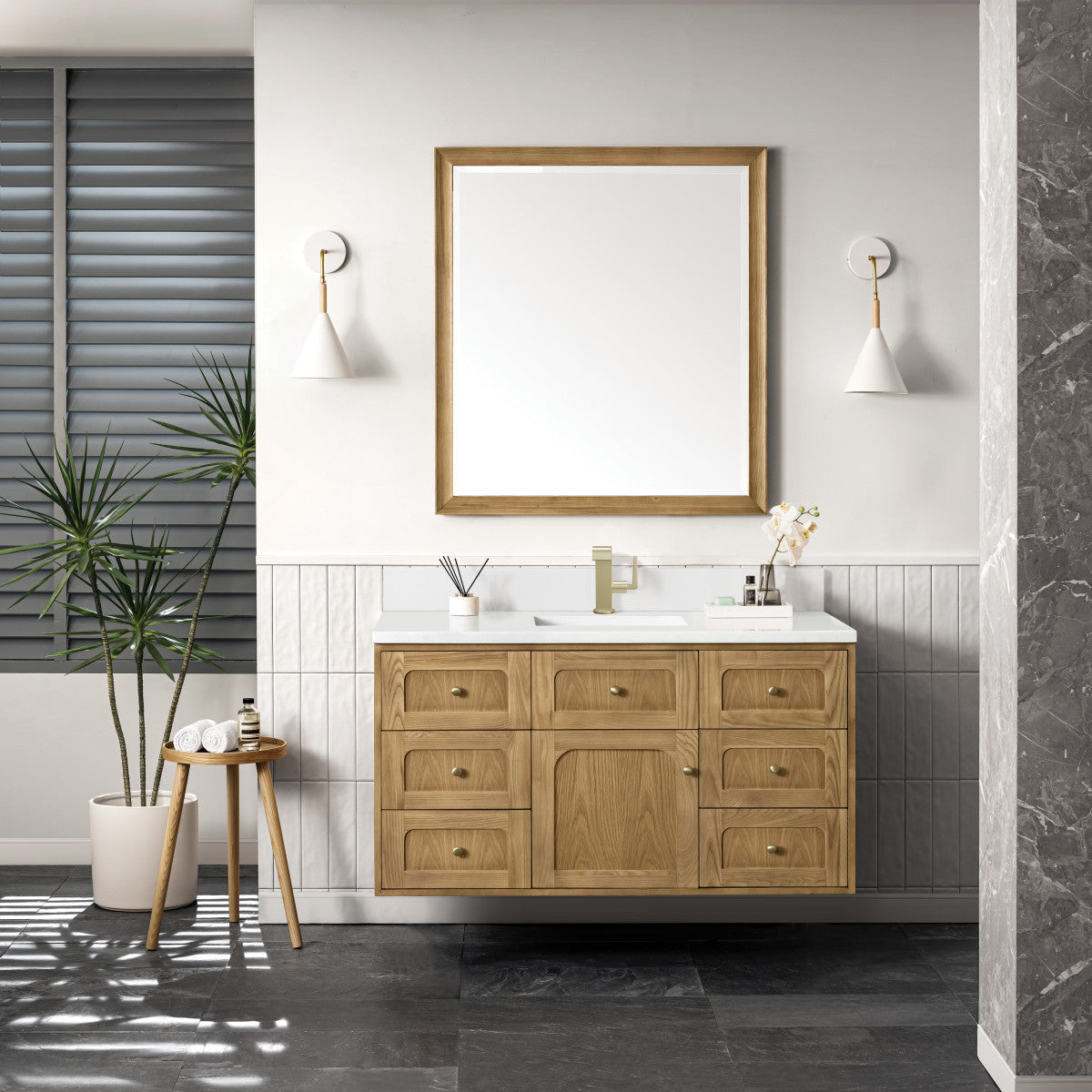 Laurent 48" Single Vanity Cabinet, Light Natural Oak