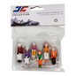 6 Piece sitting figurines with Skis - Orange/Purple
