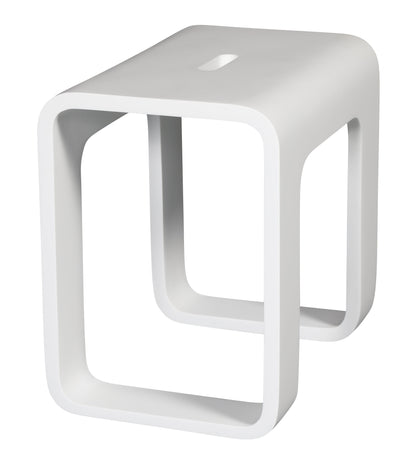 ALFI brand  ABST99 White Matte Solid Surface Resin Bathroom / Shower Stool