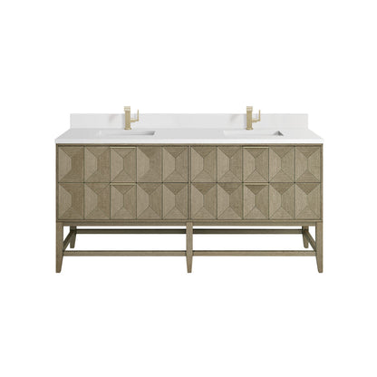 Emmeline 72" Double Vanity Cabinet, Pebble Oak