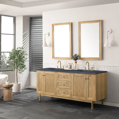 Laurent 72" Double Vanity Cabinet, Light Natural Oak