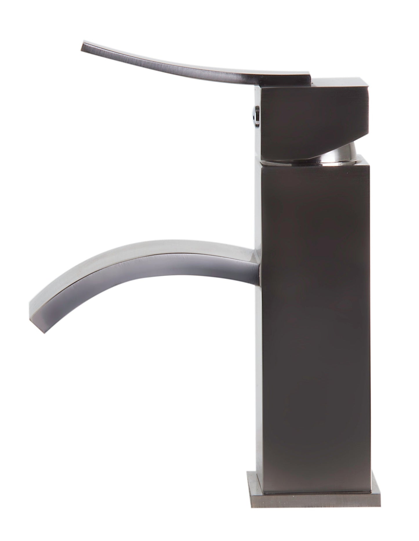 ALFI brand AB1258 Square Body Curved Spout Single Lever Bathroom Faucet