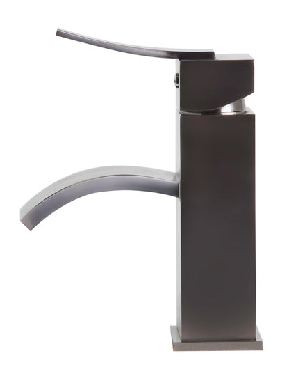 ALFI brand AB1258 Square Body Curved Spout Single Lever Bathroom Faucet