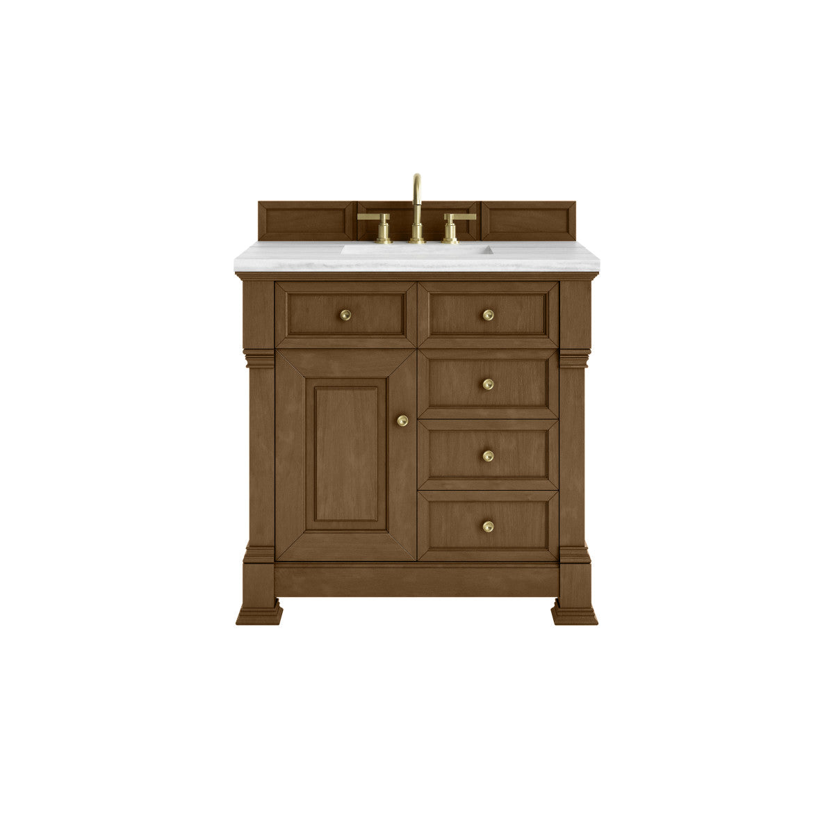 James Martin 547-V36 Brookfield 36” Single Vanity – Black Onyx / Honey Oak / Pearl Charcoal