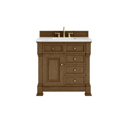 James Martin 547-V36 Brookfield 36” Single Vanity – Black Onyx / Honey Oak / Pearl Charcoal