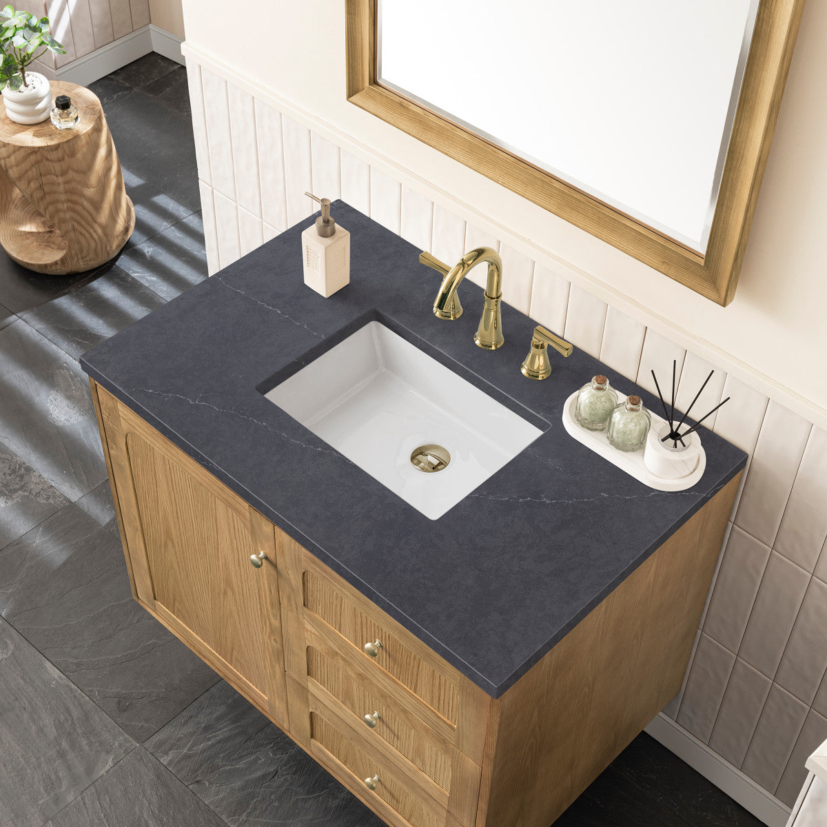Laurent 36" Single Vanity Cabinet, Light Natural Oak