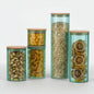 Glass Canister Set & Bamboo Lid - Diamond Blue