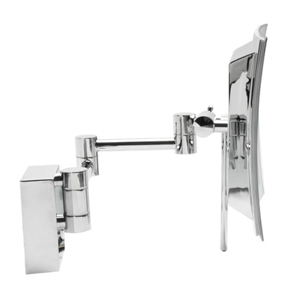 ALFI brand ABM8WLED Wall Mount Square 8" 5x Magnifying Cosmetic Mirror with Light