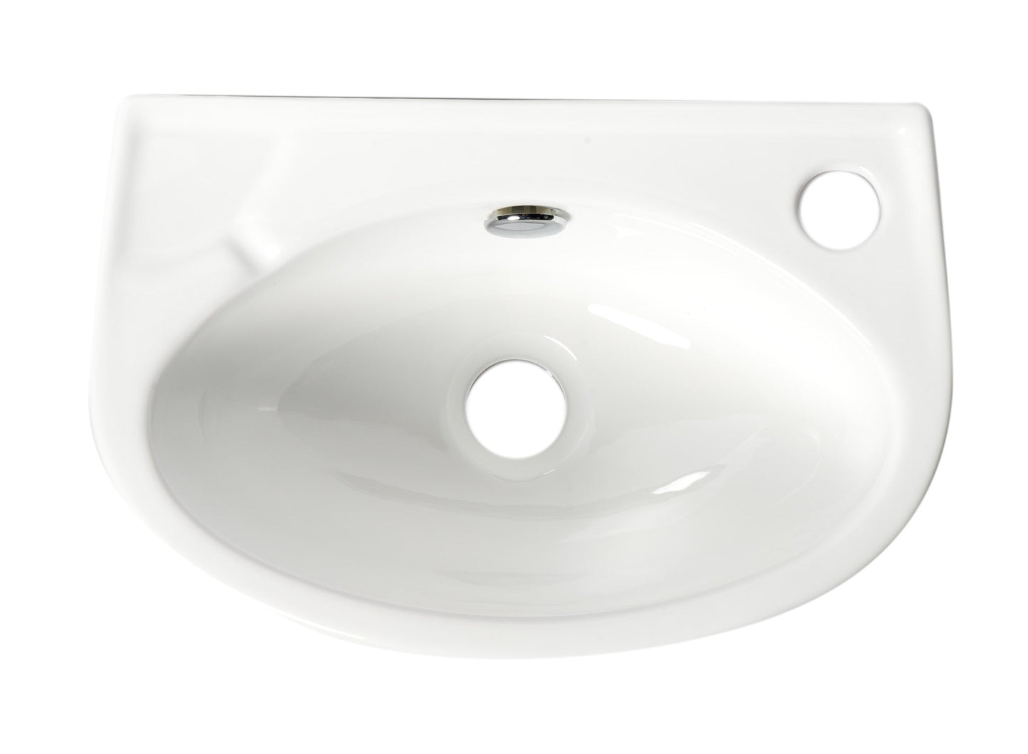 ALFI brand  ABC118 White 14" Small Wall Mounted Ceramic Sink with Faucet Hole