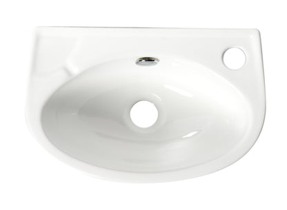 ALFI brand  ABC118 White 14" Small Wall Mounted Ceramic Sink with Faucet Hole