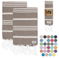 Istanbul Classic Turkish Hand Towel Set of 2 for Kitchen, Bath, Beach, Gym, and Yoga 17"x30"