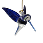 Feeding Hummingbird - Blue/Blue/Blue - Egyptian Glass Ornament