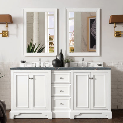 De Soto 72" Double Vanity Cabinet, Bright White