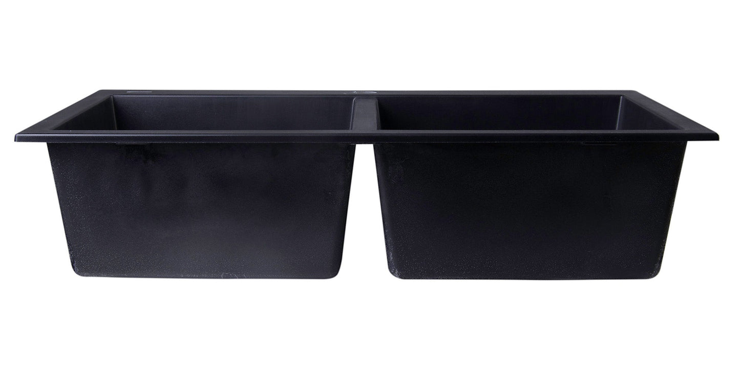 ALFI brand AB3420DI 34" Drop-In Double Bowl Granite Composite Kitchen Sink