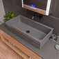 ALFI brand  AB36TRGM 36" Grey Matte Above Mount Fireclay Bathroom Trough Sink