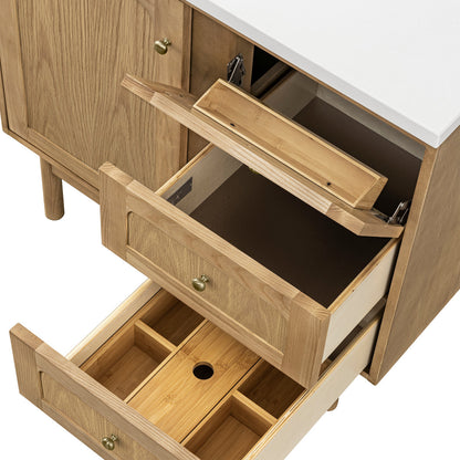 Laurent 36" Single Vanity Cabinet, Light Natural Oak