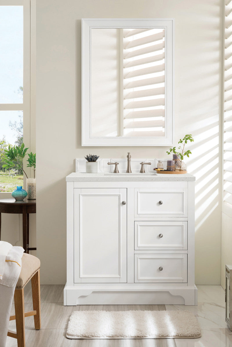 De Soto 36" Single Vanity Cabinet, Bright White