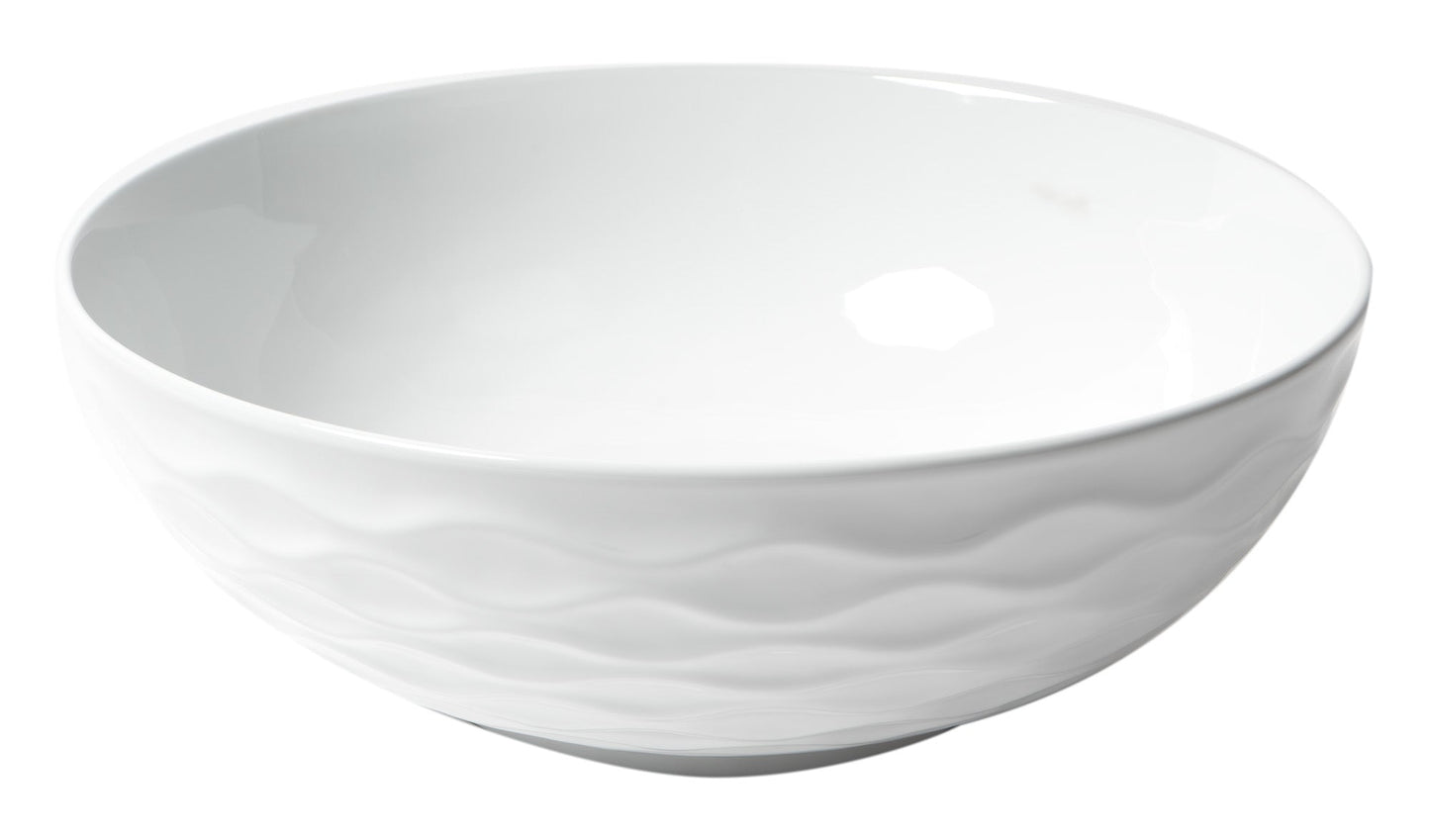 ALFI brand  ABC909 White 17" Decorative Round Vessel Above Mount Ceramic Sink