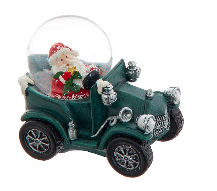 Santa In Car Water Globe -