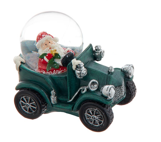 Santa In Car Water Globe -