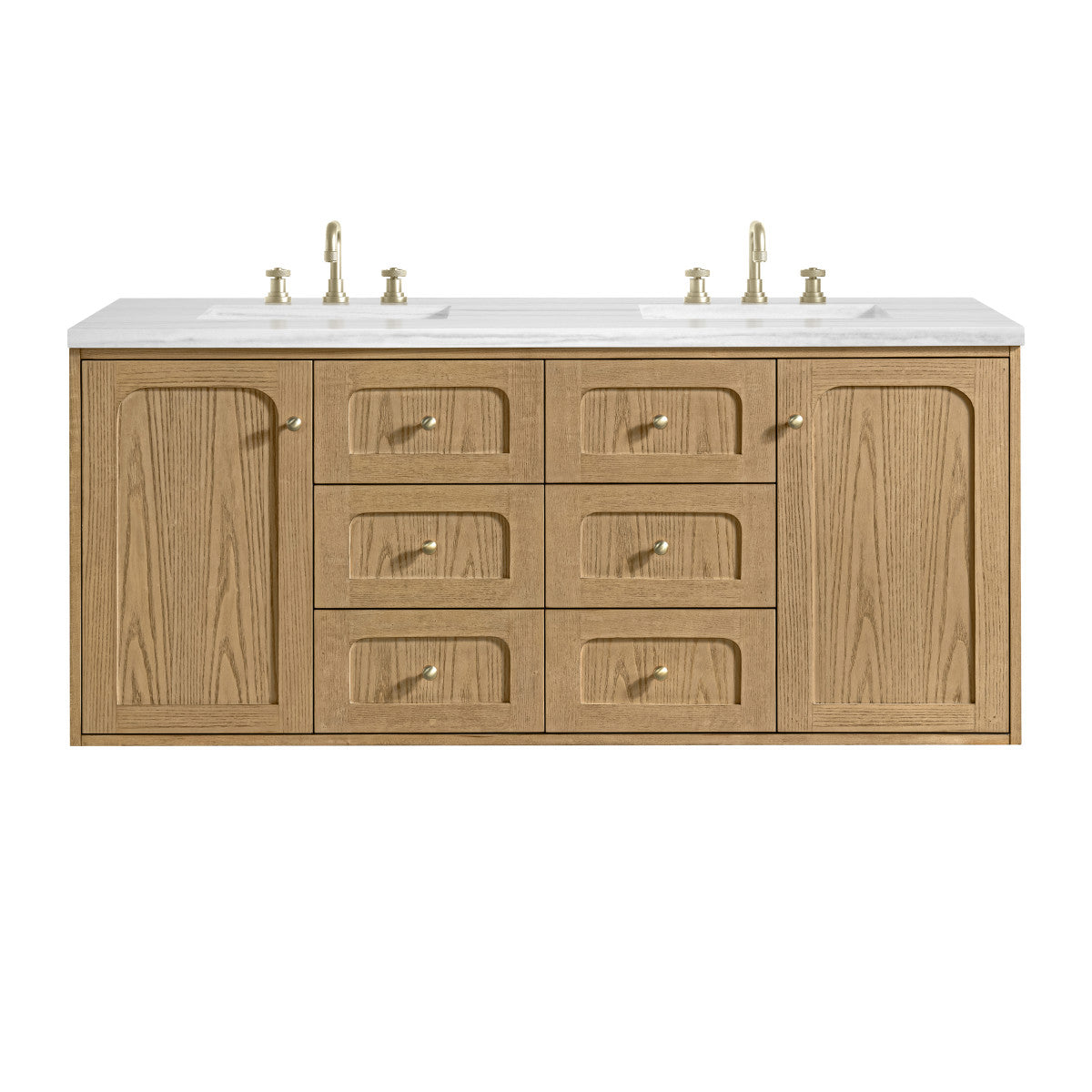 Laurent 60" Double Vanity, Light Natural Oak