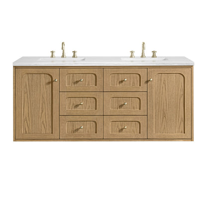 Laurent 60" Double Vanity, Light Natural Oak