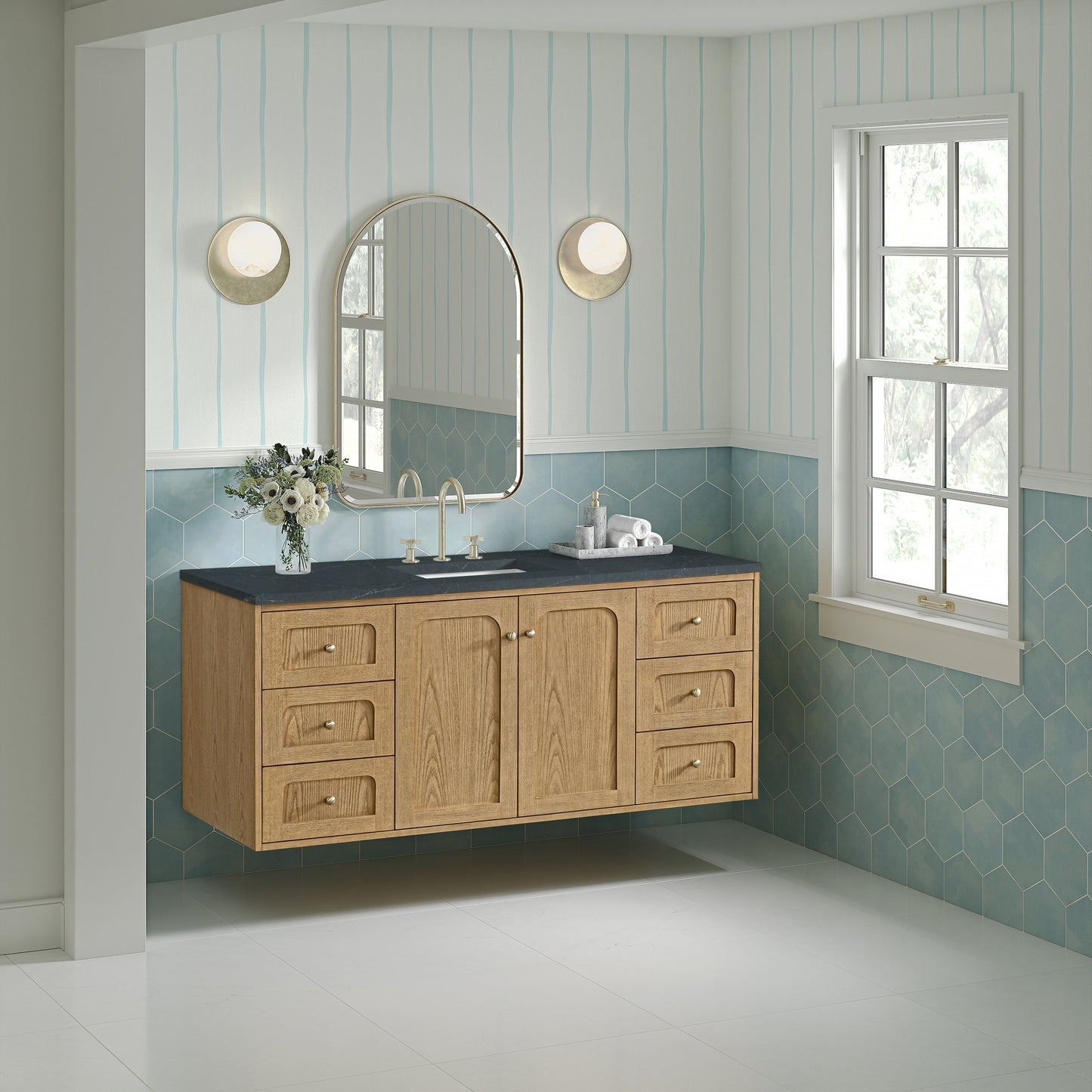 Laurent 60" Single Vanity, Light Natural Oak