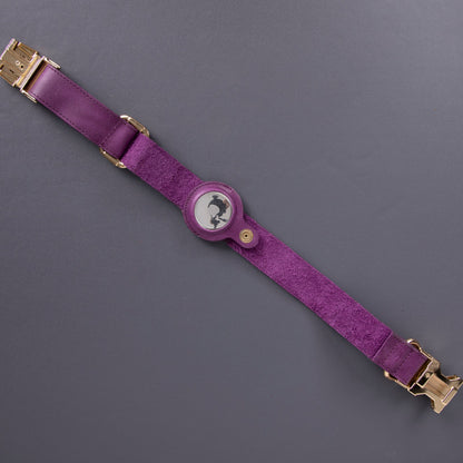 Charlotte Handcrafted Calfskin Leather Dog Collar - Compatible with AirTag