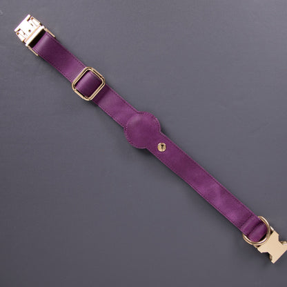 Charlotte Handcrafted Calfskin Leather Dog Collar - Compatible with AirTag