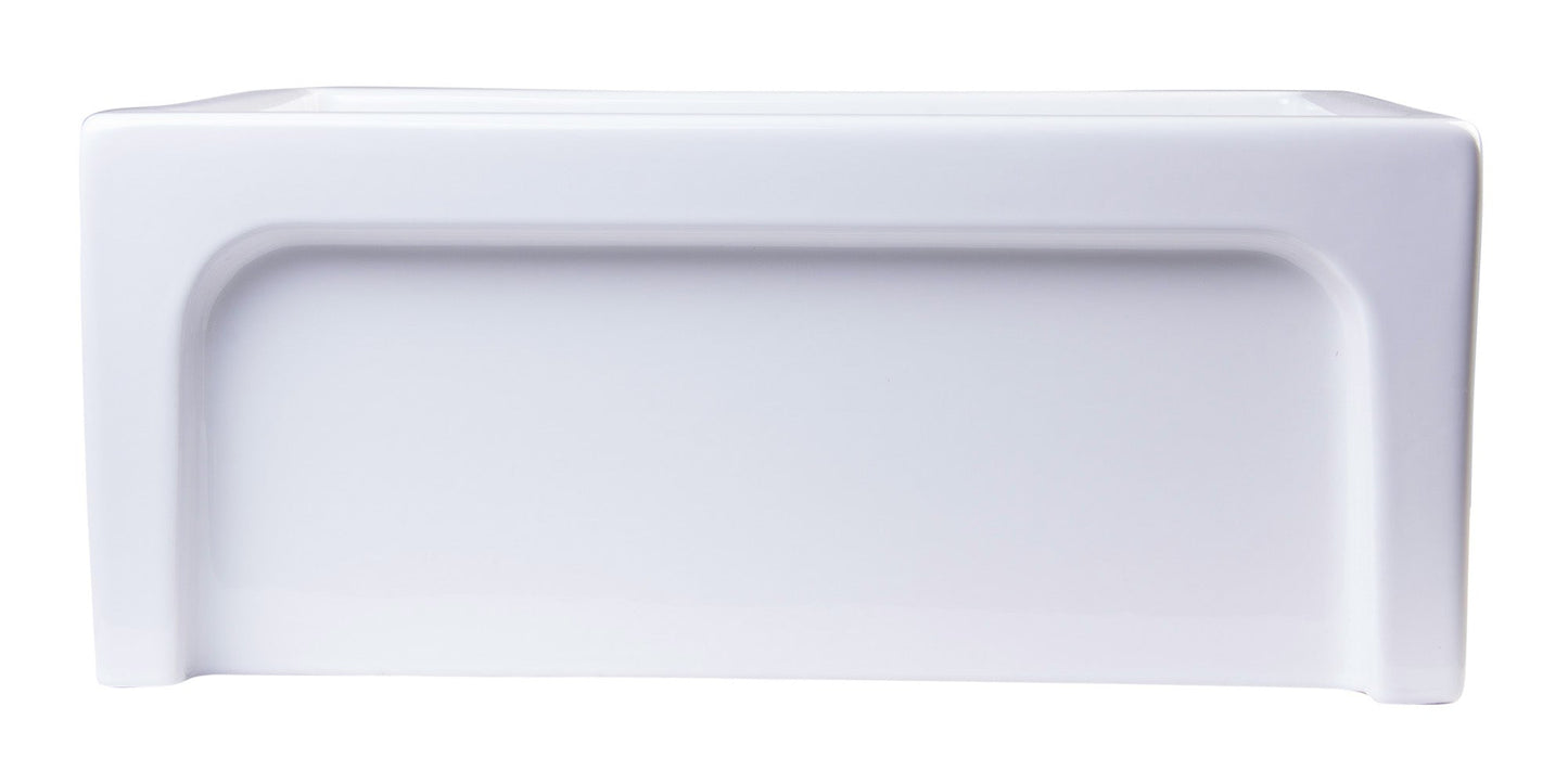 ALFI brand AB2418ARCH Arched Apron Thick Wall Fireclay Single Bowl Farm Sink