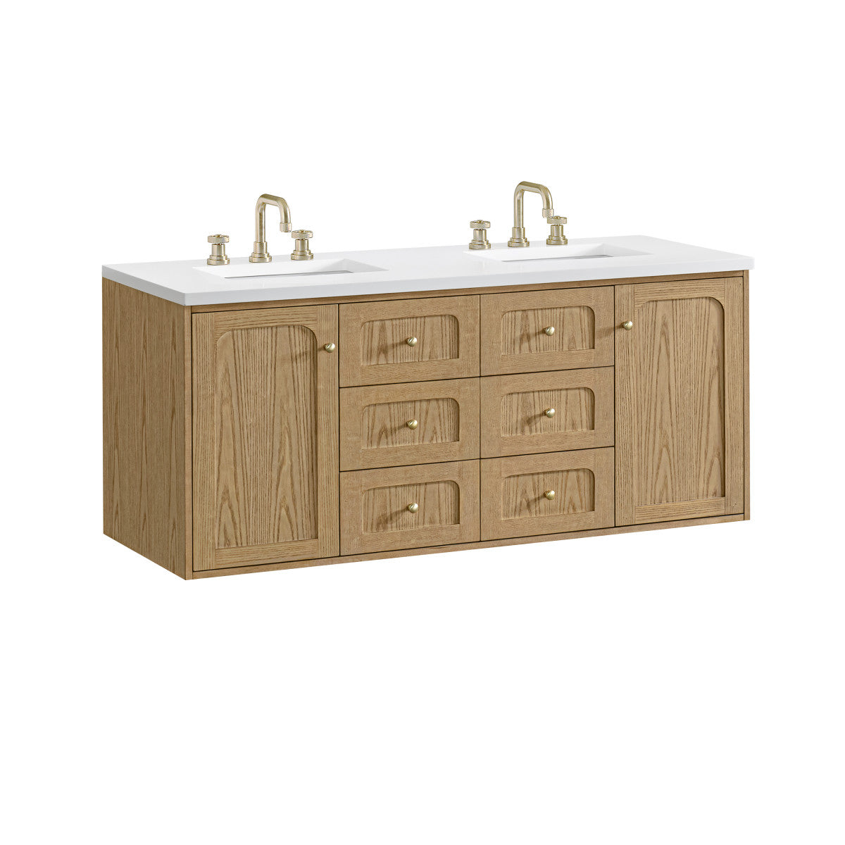 Laurent 60" Double Vanity, Light Natural Oak