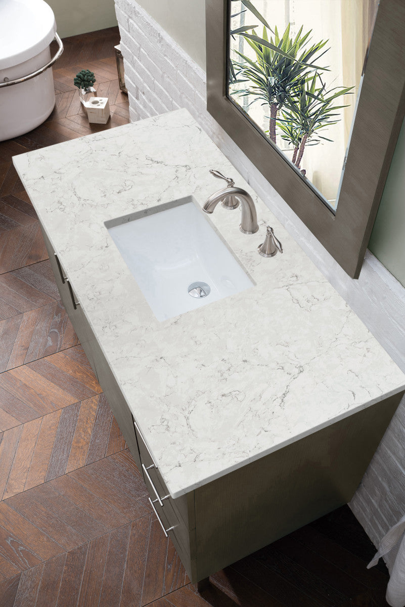 Metropolitan 48" Single Vanity Cabinet, Silver Oak