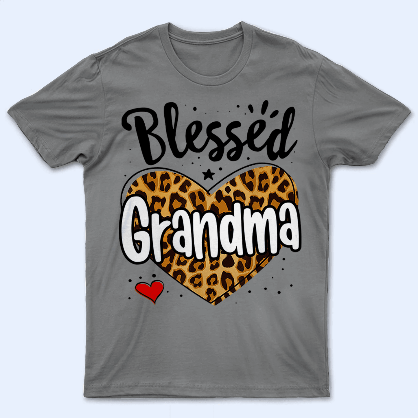Leopard Blessed Grandma - Personalized Custom T Shirt - Birthday, Loving, Funny Gift for Grandma/Nana/Mimi, Mom, Wife, Grandparent