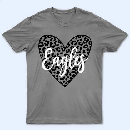Leopard Heart School Mascot - Personalized Custom T Shirt - Birthday, Loving, Funny Gift for Teacher, Kindergarten, Preschool, Pre K, Paraprofessional