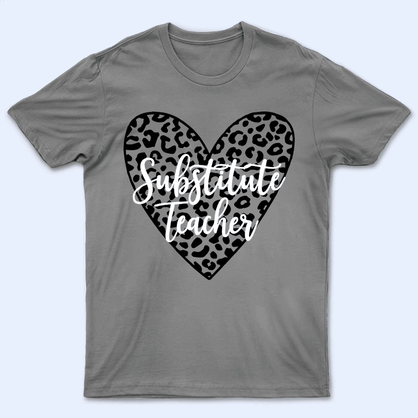 Leopard Heart School Mascot - Personalized Custom T Shirt - Birthday, Loving, Funny Gift for Teacher, Kindergarten, Preschool, Pre K, Paraprofessional